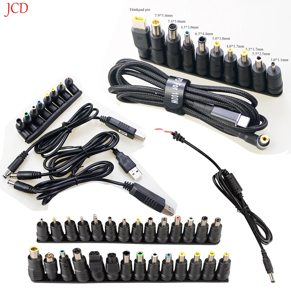 Enchufe Universal DC Power 5,5x2,1mm2,5mm DC head Jack cargador para enchufar adaptador de corriente para portátil tamaño cuadrado tipo c USB - imagen 2