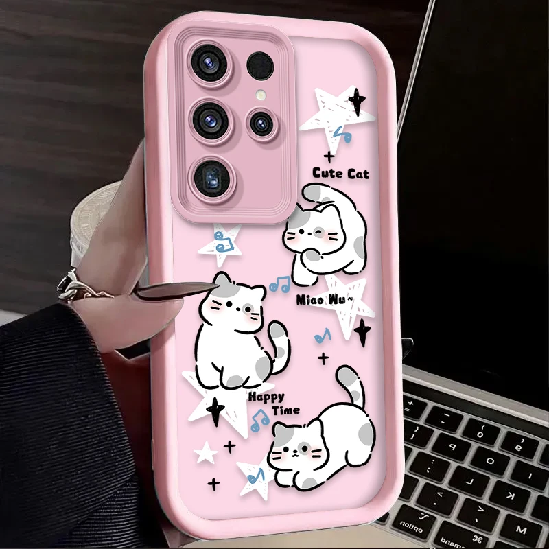 Preciosa funda de perro y gato para Samsung Galaxy S24 S25 S23 Ultra S22 S21 Plus FE A36 A56 A26 A16 A06 A15 A25 A35 A55 5G, funda de silicona - imagen 3