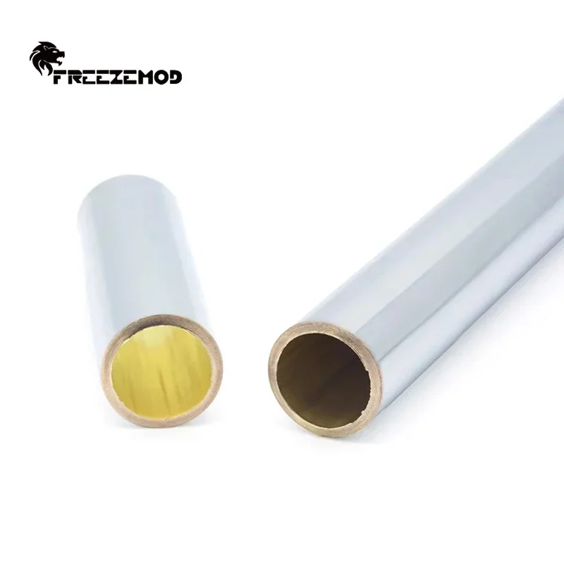 FREEZEMOD PC Tubo duro de metal con refrigeración por agua OD14MM, tubo rígido de latón completo efecto espejo chapado en superficie cromada, SLYG-H14 de 450 mm - imagen 4