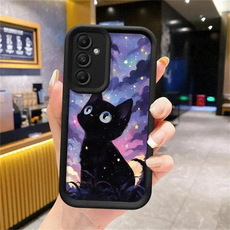 Funda de teléfono Van Gogh Art Cute Kitty para Galaxy A15 A72 A52 4G 5G A25 A35 A55 A51 A73 A52s A53 A54 5G A71 4G - imagen 5