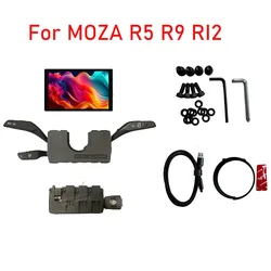 Adaptador de interruptores de limpiaparabrisas de señal de giro de volante de simulador de carreras con pantalla táctil de alta definición de 8 pulgadas para Moza R5 R9 R12