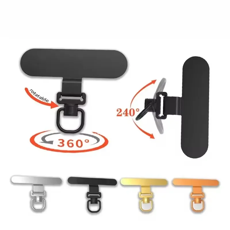 Clip de cordón de teléfono giratorio 360, junta de lengüeta de sujeción de acero inoxidable de Metal, conector adaptador de soporte de correa de teléfono antipérdida Universal - imagen 2