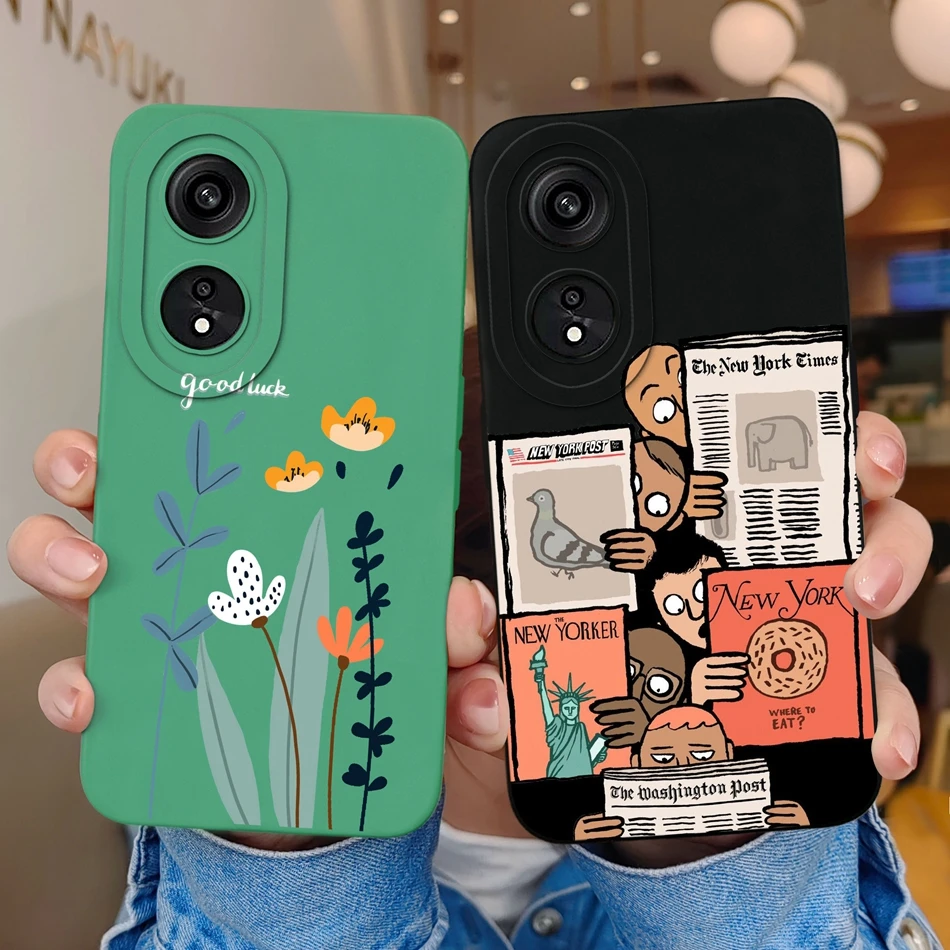Funda de teléfono para Oppo A58, A78, 4G, 5G, dibujos animados, silicona líquida suave, actualización, carcasa de protección completa para OPPOA58, OPPOA78, cubierta trasera - imagen 2