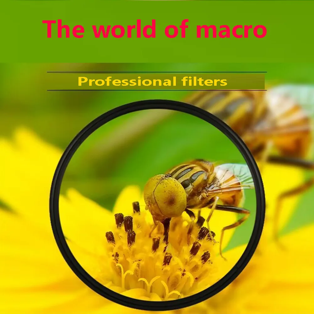 Macro cerca de arriba 10 + filtro de lente para Canon eos Sony Nikon d600 200d accesorios 60d 18-200 400d 37 49 52 55 58 62 67 72 77 82mm - imagen 2