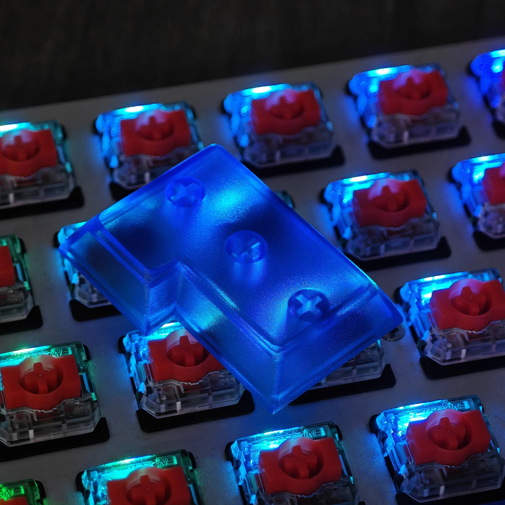 YMDK negro claro azul colorido Material ABS retroiluminado perfil DSA teclas personalizadas PBT para teclado de interruptores MX - imagen 5