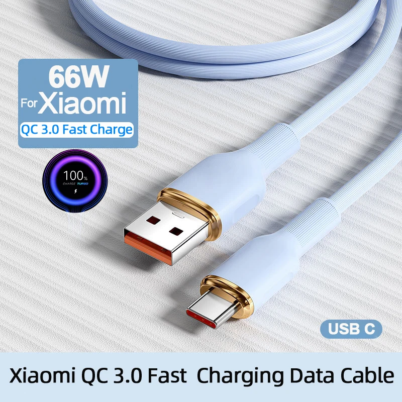 Cable de carga rápida Turbo, cargador de datos, 66W, 6A, USB tipo C, para Xiaomi 13, 12, 11, 10 Pro, Redmi K50, Note Series, POCO