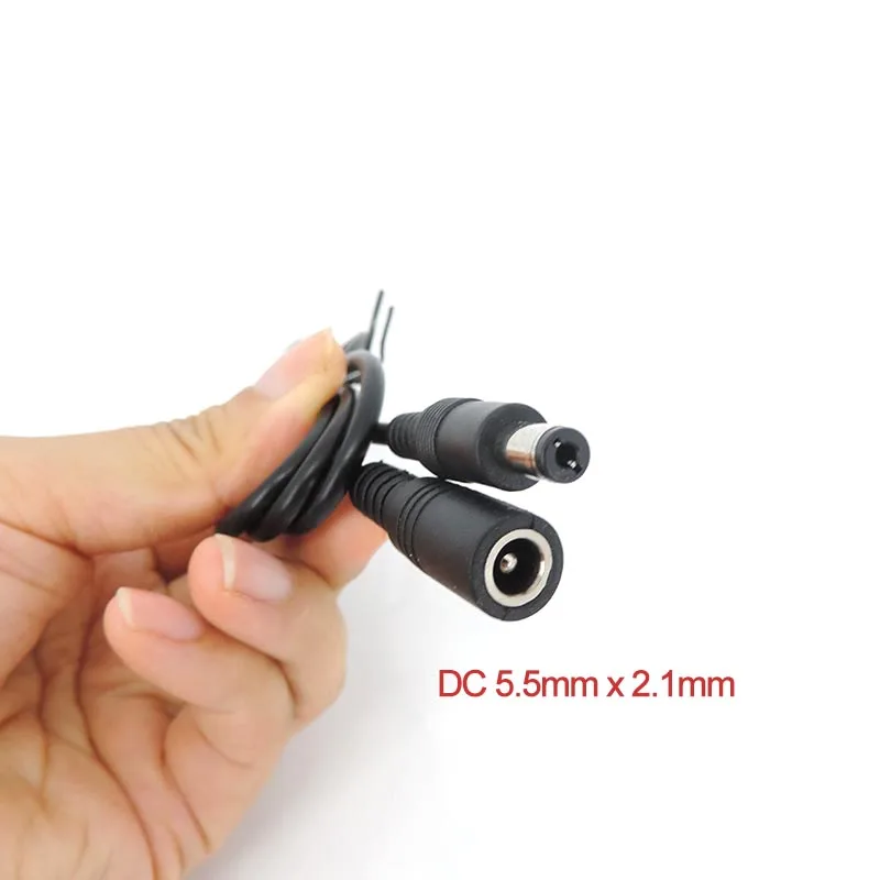 Cable de extensión CC de 5,5mm y 2,1mm, Cable de alimentación macho y hembra para cámaras de seguridad CCTV, tira de luces LED - imagen 4