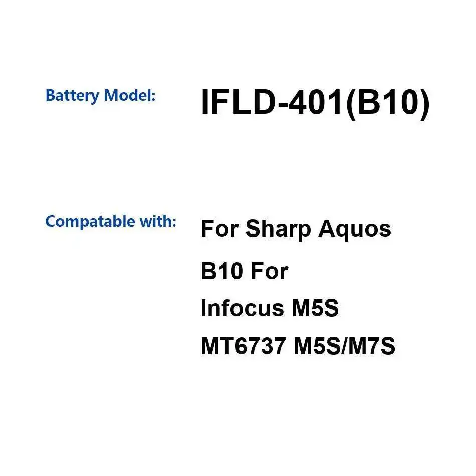 Para Sharp Aquos B10 Infocus M5S MT6737 M7S Ifld-401 batería de teléfono móvil de rendimiento duradero 4000Mah