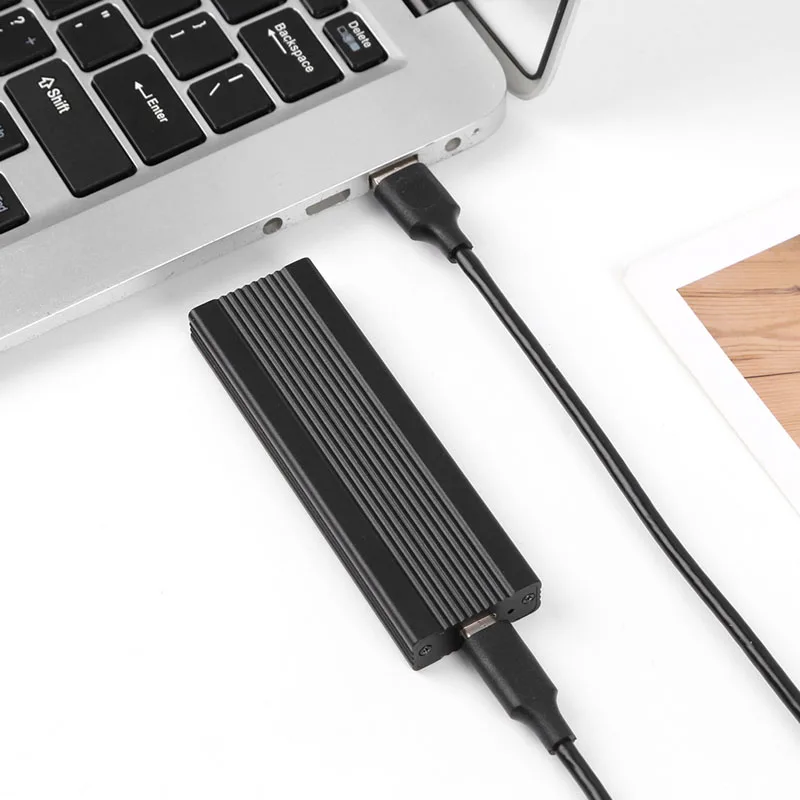 Adaptador de caja de disco duro externo M2 NGFF SATA SSD B HD HDD Box M.2 NVME SSD a USB 3,1 caja de disco Cable tipo C - imagen 3