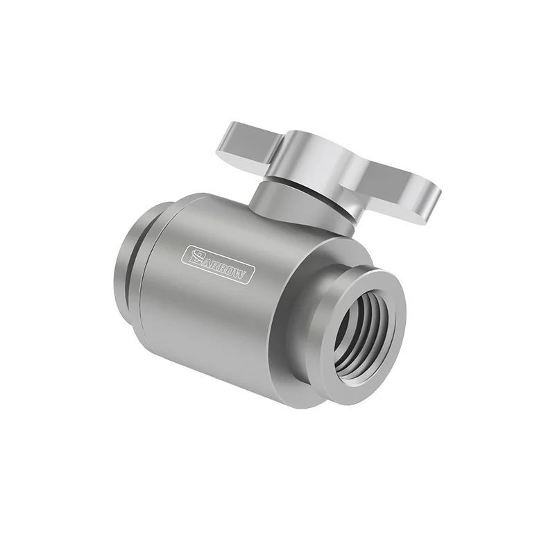 Válvula de agua Barrow para refrigeración líquida personalizada, manija plateada de sardinas G1/4 ", accesorios de agua de sellado, uso Universal, TTQFS-V1 - imagen 5