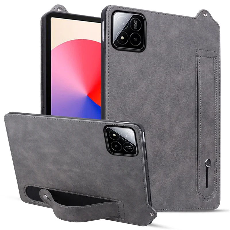 Funda para Xiaomi Pad 7, Funda de 11,2 pulgadas con correa de mano, Funda trasera de cuero PU TPU para tableta Xiaomi Pad 7 Pro Mi Pad 7 2024