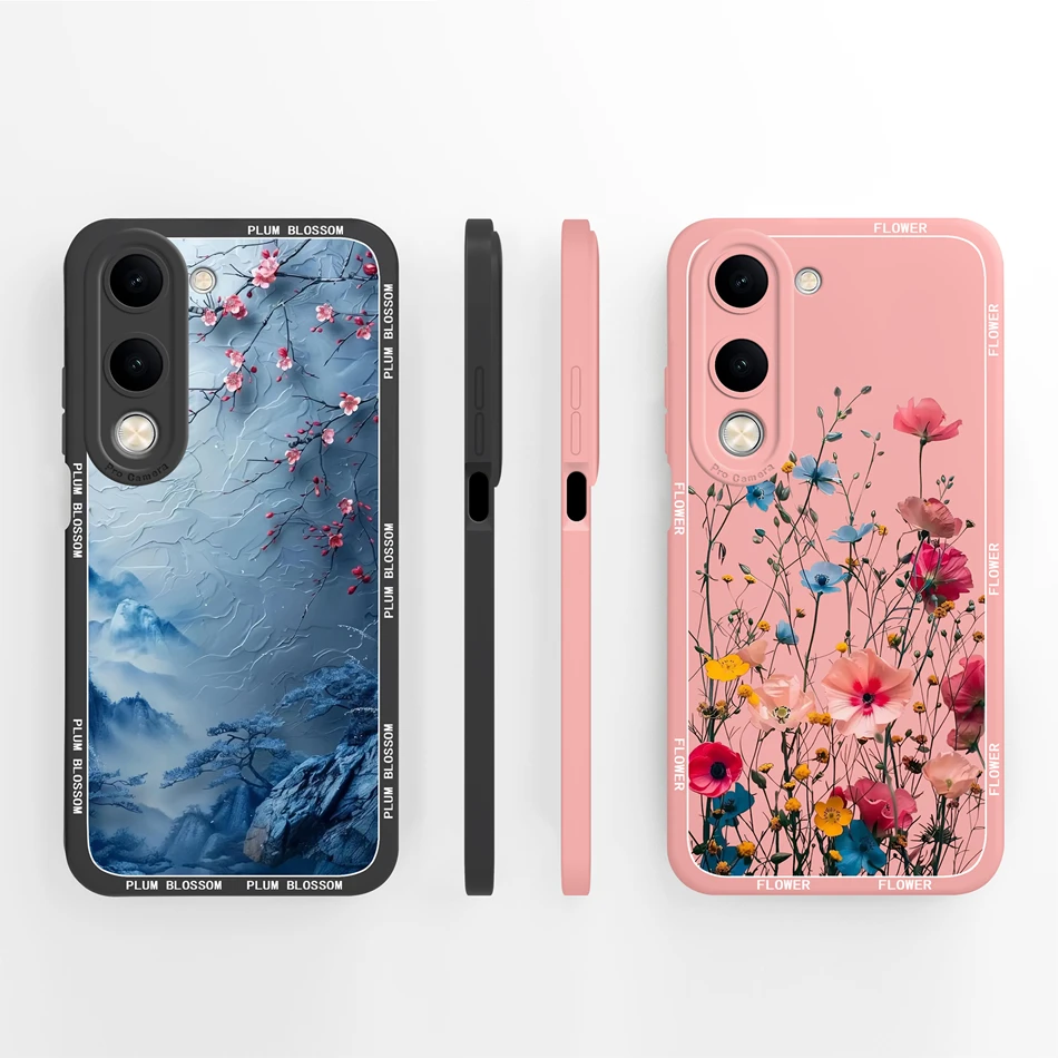 Para Vivo Y04 Y03 Y03T funda de teléfono Color degradado cubierta a prueba de golpes para Vivo Y 04 Y 03 carcasa protectora de cámara de silicona líquida suave - imagen 3