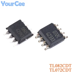 10 Uds TL082CDT TL072CDT SOIC-8 Chip amplificador operativo Dual 36V 4MHZ 16V SMD IC Chip 082C 072C