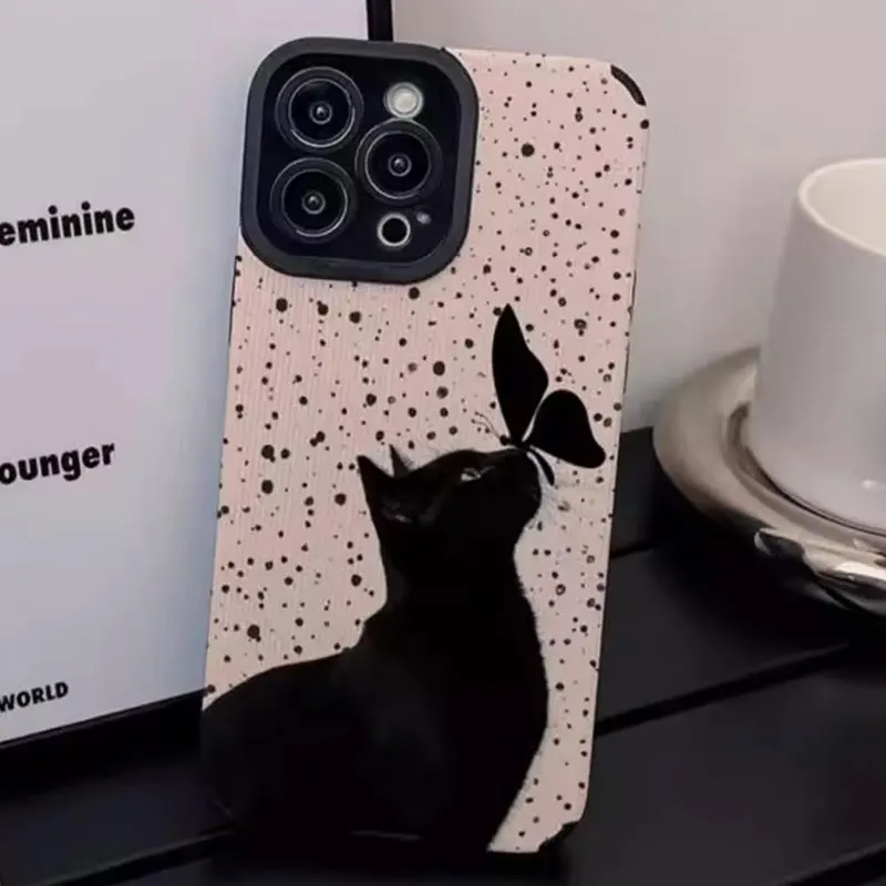Para Samsung Galaxy S25 S24 Ultra Fundas lindo gato Funda S23 S22 Plus Funda A32 A73 A54 A14 Capas A33 A23 5G A13 A34 A55 A15 A53 - imagen 2