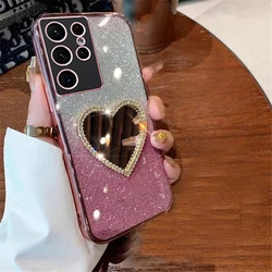 Funda Samsung Galaxy S24 Ultra / S23 FE Silicona Corazón Purpurina