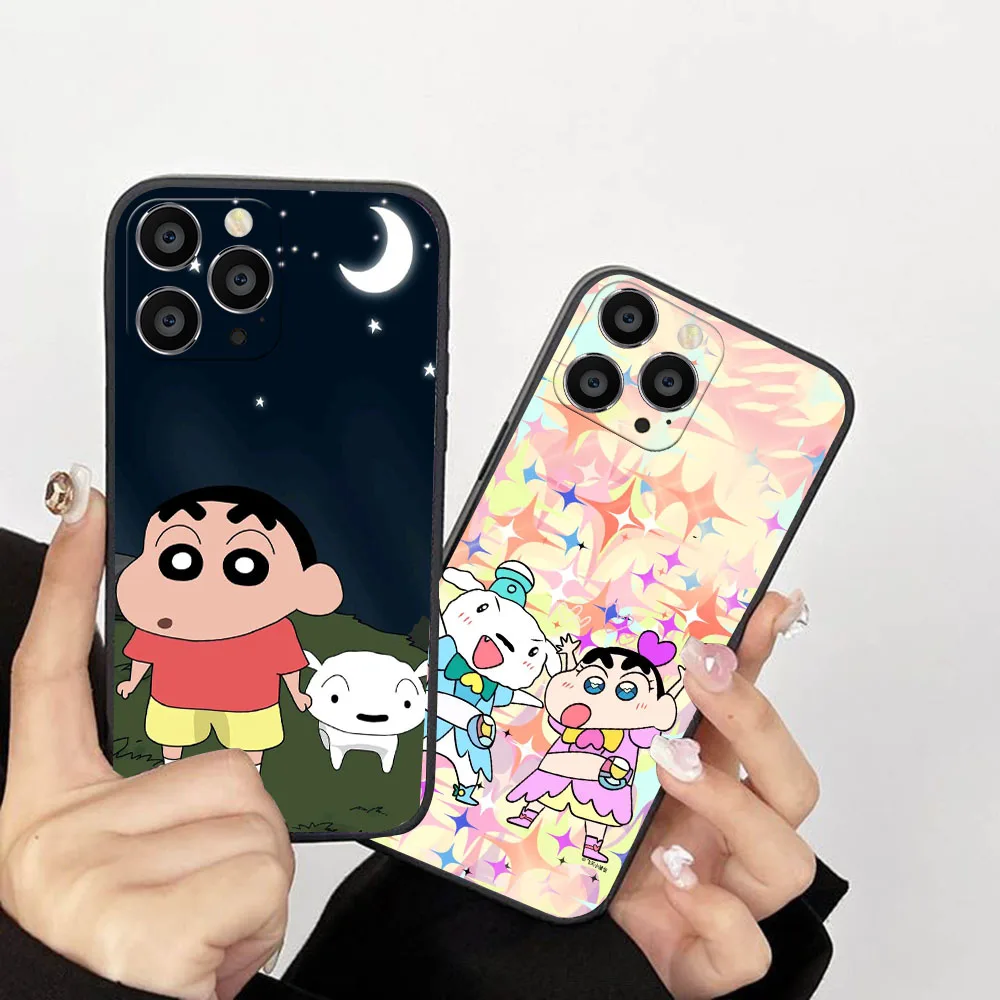 BY-25 Crayon S-Shin-chan Funda blanda para iPhone X XS 11 12 13 14 Mini Pro Max Plus - imagen 5