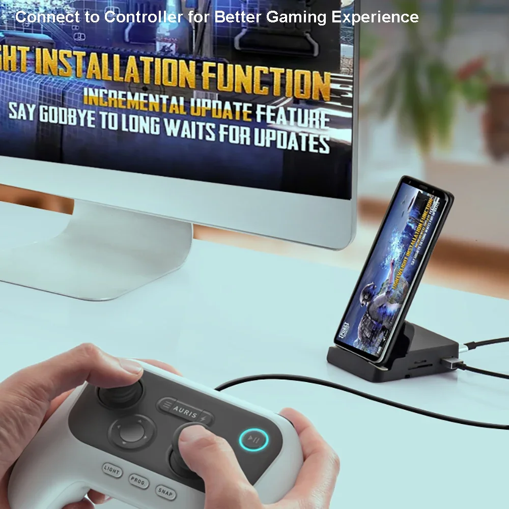 Estación de acoplamiento con soporte 8 en 1, concentradores USB C tipo C a adaptador HDMI 4K, divisor USB 3,0, concentrador de 5Gbps para PC, portátil, Macbook Pro 8-in-1 Bracket Docking Station USB C Hubs Type C to 4K - imagen 4