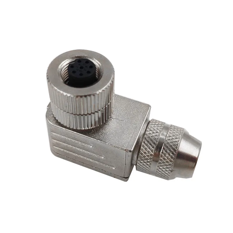 Conector de enchufe de codo M12, tira de metal blindada de 90 grados, sensor de agujero de 4Pin5Pin8Pin - imagen 3