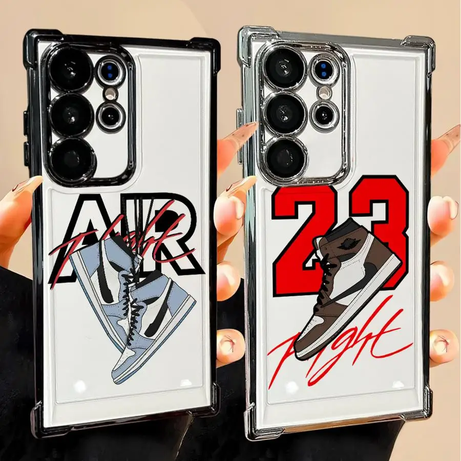 Zapatillas AIR, zapatos deportivos, funda de teléfono para Samsung Galaxy S20 FE S25 Edge S22 Ultra S23 S21 Plus S24, funda transparente