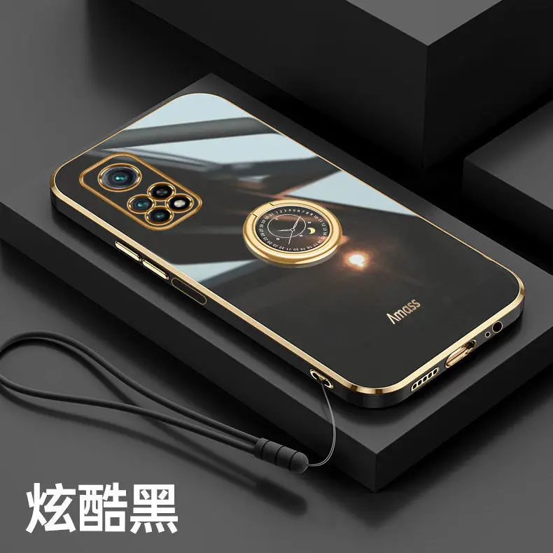 Funda para Xiaomi Mi 10T 13 15 12T 14T Pro 5G TPU 6D imán de trenzado soporte de anillo de coche funda suave de parachoques para poco m7 f7 x7 pro - imagen 4