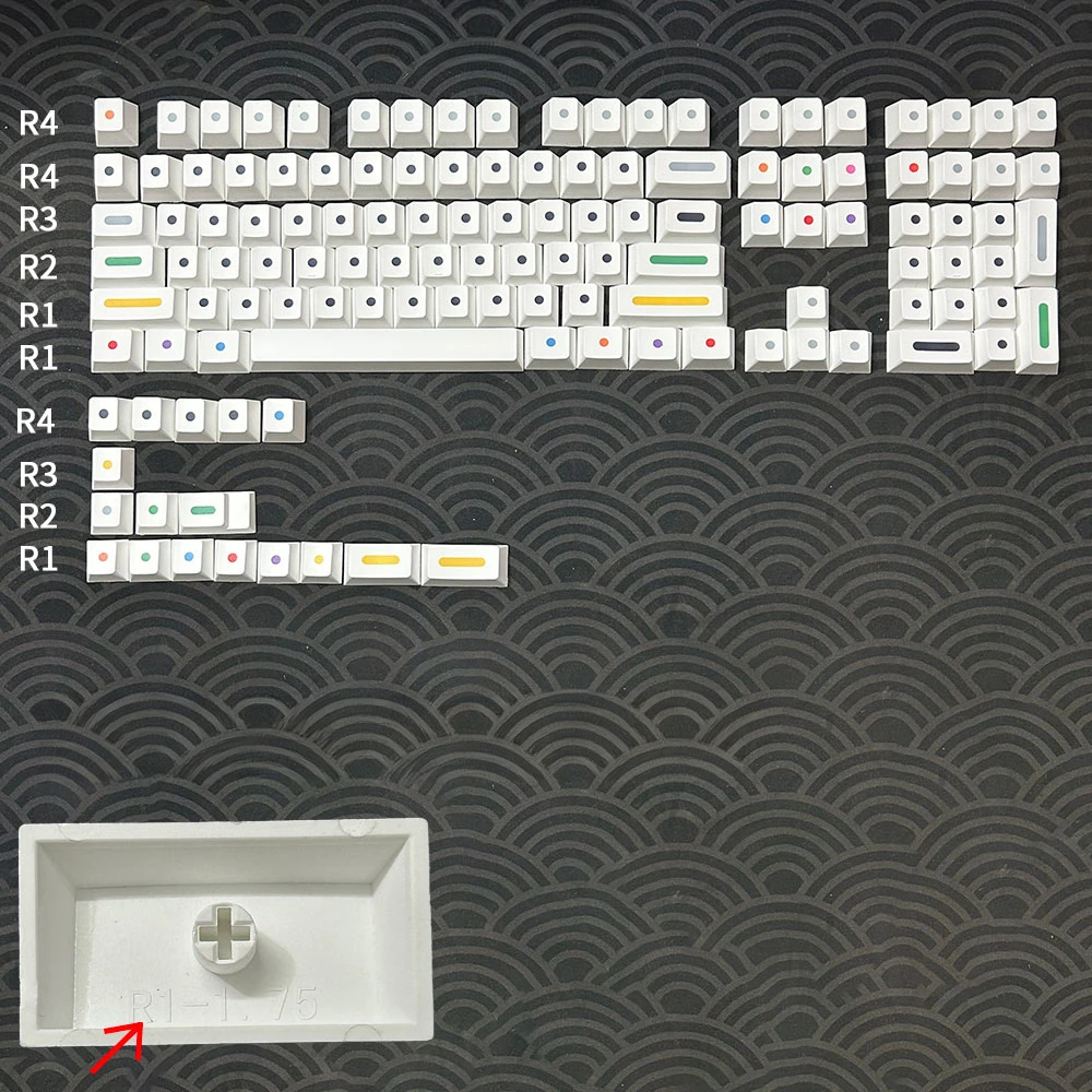 ECHOME-juegos de teclas PBT para teclado mecánico, 125 teclas, puntos, inglés, japonés, minimalista, sublimación, perfil de cereza, GMK - imagen 5
