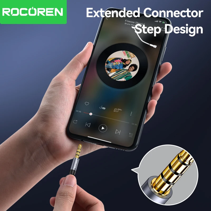 Rocoren-Cable divisor de Audio con conector de 3,5mm, Adaptador de Audio de 2 vías AUX macho a doble hembra para auriculares, teléfono y Escritorio - imagen 4