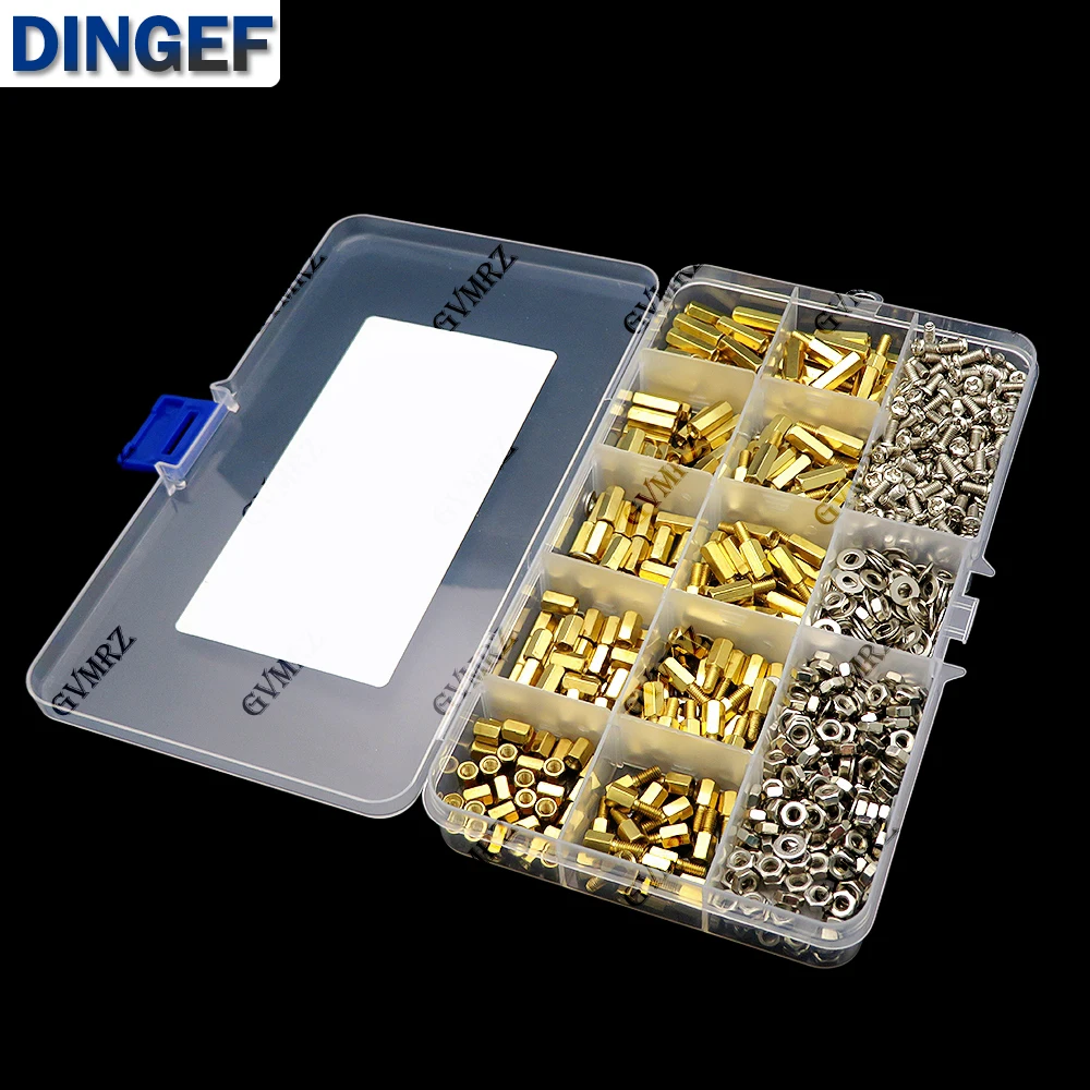 910 Uds M3 placa PCB de cobre y latón macizo hexágono separador Pilar espaciador columna tornillo tuerca surtido Kit conjunto PCB