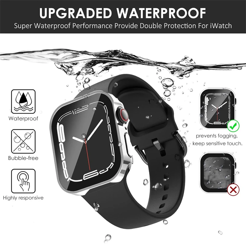 Protector de pantalla resistente al agua, funda dura para PC para Apple Watch 10, 9, 8, 45mm, 41mm, 44mm, 42mm y 46mm, cubierta completa para IWatch Ultra 7 SE 6 5 4 - imagen 5