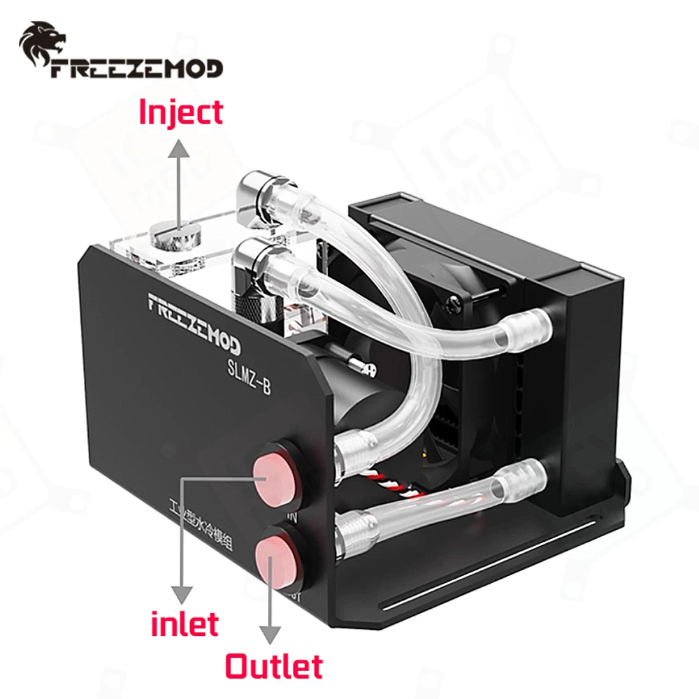 FREEZEMOD Modelo de enfriamiento líquido con cabezal de 4/9m, ventilador de 8cm, radiador de aluminio de 2000/4000rpm, disipación de calor de escritorio de una pieza SLMZ-B-T - imagen 2