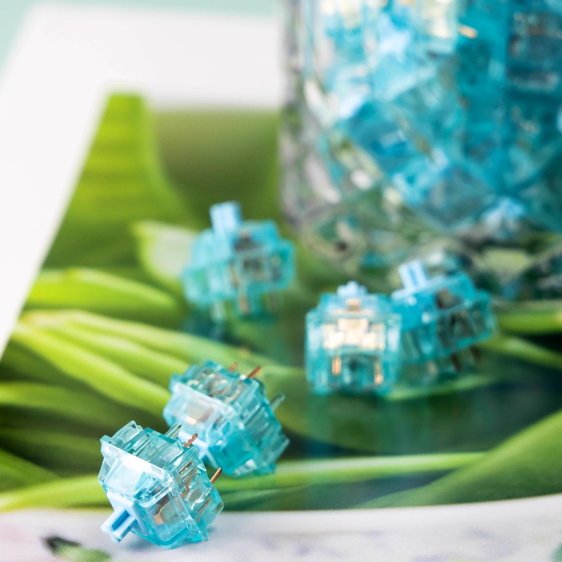 KTT X OFF STUDIO-interruptor silencioso de lágrimas azules, 43g, lineal, 5 pines, intercambio en caliente, vástago POM, interruptores silenciosos, Teclado mecánico, interruptor MX para juegos - imagen 2