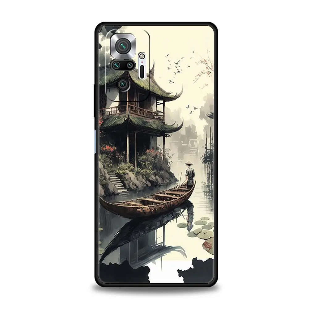 Funda de teléfono con paisaje japonés para Xiaomi Redmi Note 13, 12, 5G, 11, 10 Pro Plus, 4G, 9S, 8, 7, 9T, 13C, 12C, 10C, 9C, 9A, funda de silicona suave - imagen 3