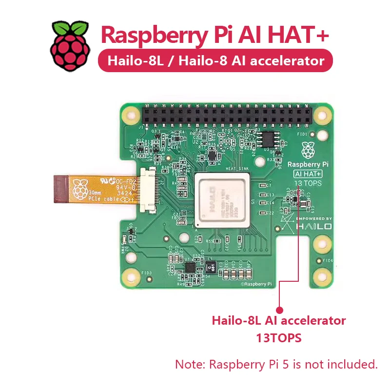Kit oficial de inteligencia artificial Raspberry Pi 5 AI HAT+ con módulo acelerador Hailo8l/Hailo8, 13Tops/26Tops - imagen 4
