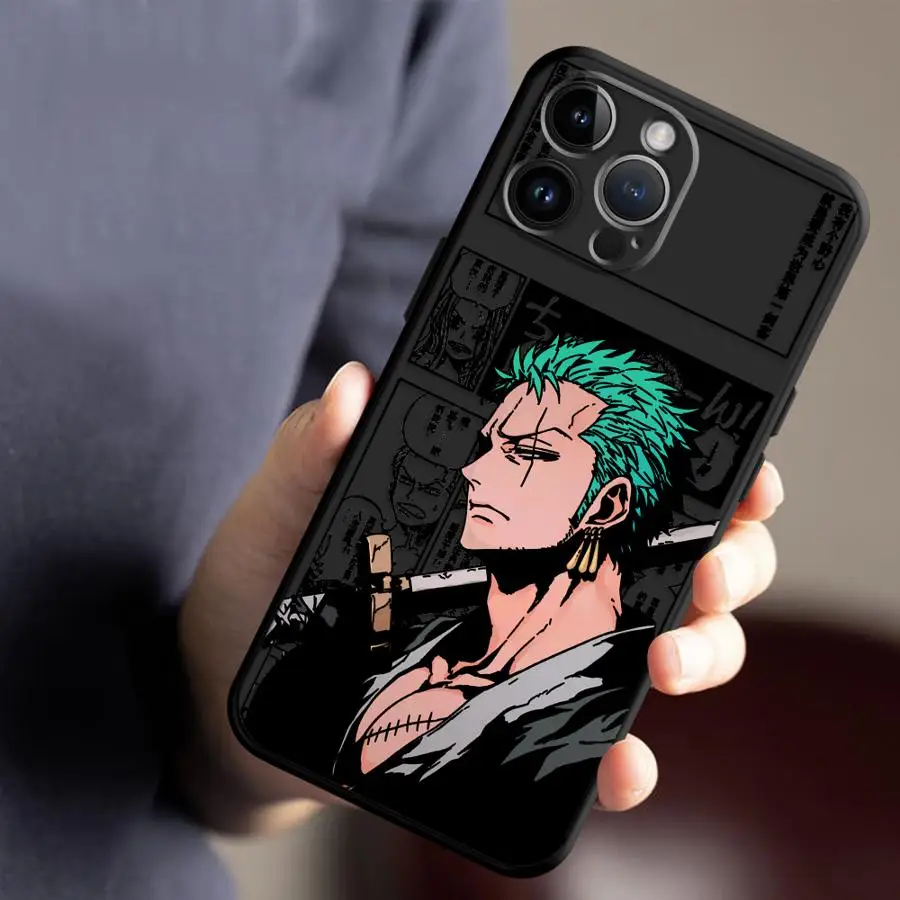 Funda Luffyy para iPhone XS X 11 15 16e 8 Plus 14 XR SE 12 Mini 16Pro Max 13 Pro carcasa suave negra 13Mini 11Pro 12pro 16e XS Max 14 - imagen 5