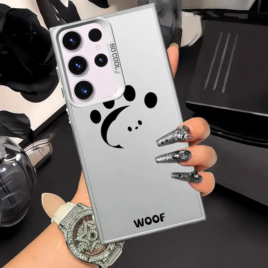 Funda bonita con huella de perro y gatito para Samsung Galaxy S24 FE S21 S22 Note 20 Ultra S23 S20 Plus S23 S25, funda trasera para teléfono - imagen 3