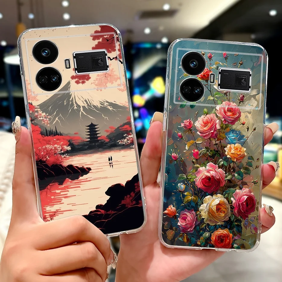 Para Realme GT5 funda RMX3823 flores coloridas cubierta pintada suave funda de teléfono delgada para Realme GT5 240W GT 5 RealmeGT5 Fundas parachoques - imagen 4