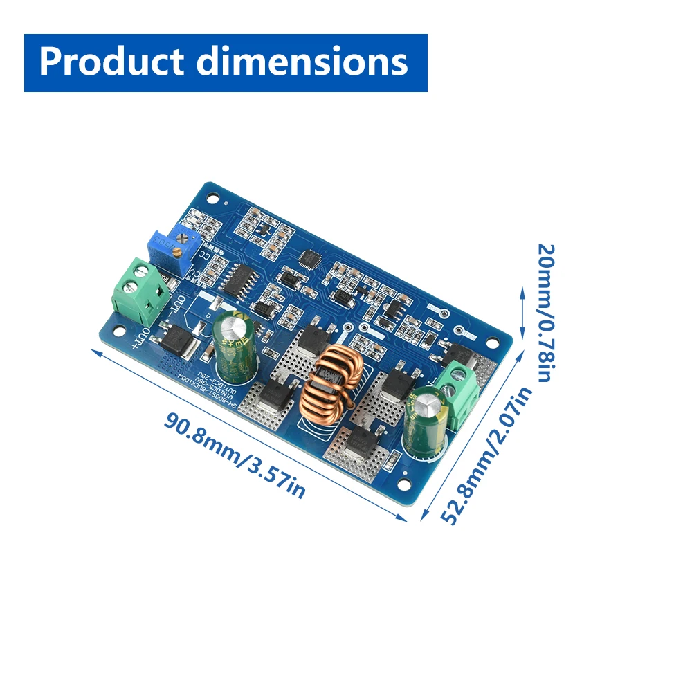 DC 5-35V 10A Auto Boost Buck alta potencia voltaje constante corriente constante carga de batería módulo controlador LED 90%-97% de eficiencia - imagen 3