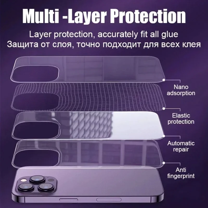 Protector de hidrogel de pantalla y parte trasera de 4 piezas para iPhone 16 Pro Max/16 Plus/17 - Película flexible suave, autocura y transparente HD - imagen 4