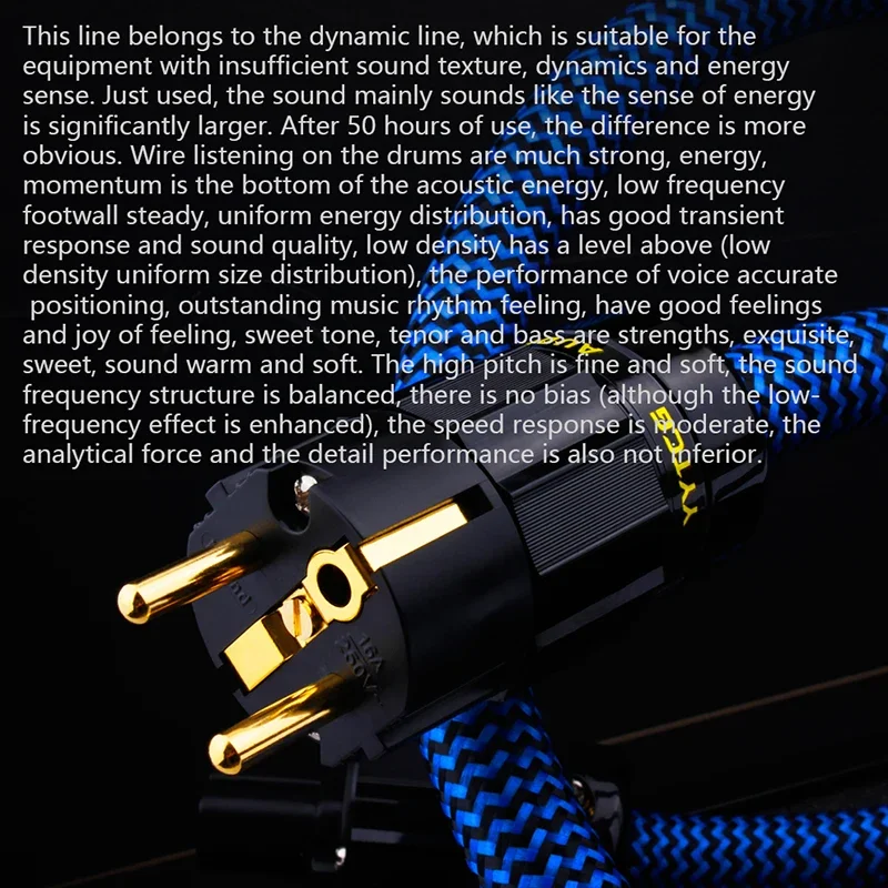 Cable de alimentación de alta gama 7N OCC HiFi Audio UE/EE. UU., doble blindaje con enchufe chapado en oro, Kabel de alimentación de CA para filtro amplificador de altavoz - imagen 5