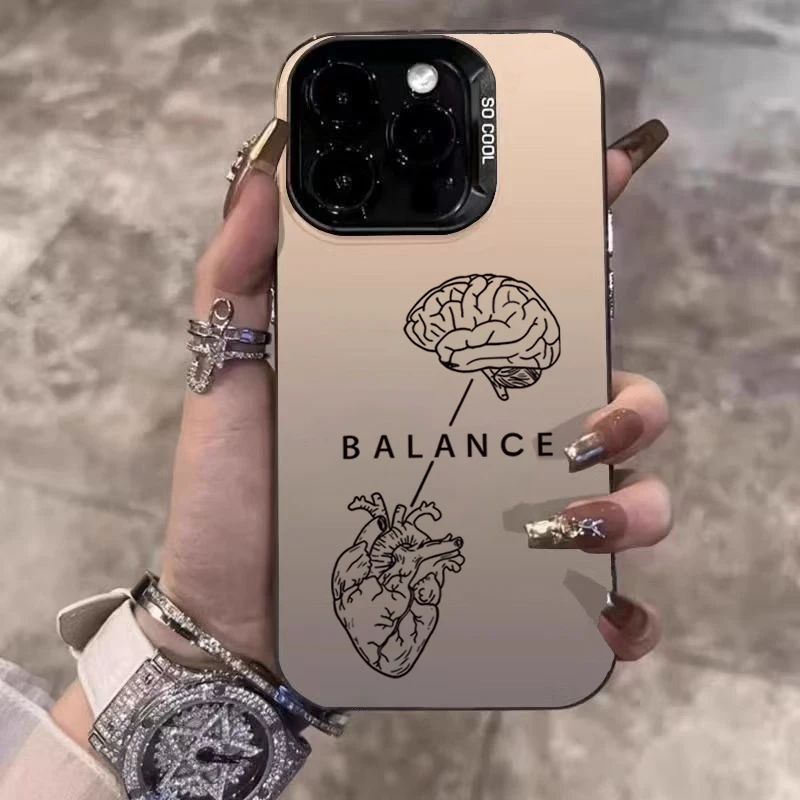 Funda de teléfono electrochapada cerebral en forma de corazón para Samsung Galaxy S25 Ultra S24 Plus S23 FE S22 S21 A06 A16 A23 A26 A34 A55