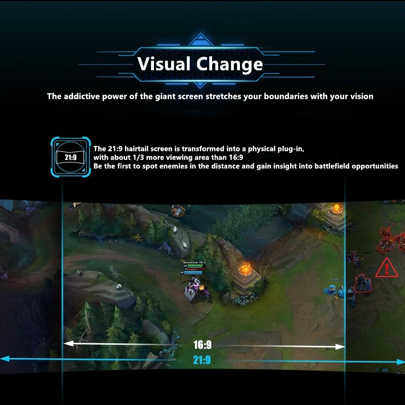 FYHXele Monitor de 34 pulgadas 165Hz VA WQHD pantalla amplia de escritorio 21:9 LED pantalla de ordenador para jugadores 1500R curvada DP/3440*1440 - imagen 5