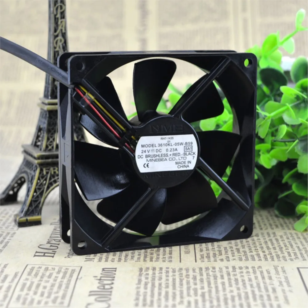 Ventilador de 92 mm, 90 mm, 24 V para NMB-MAT7 3610KL-05W-B59 0.20a 9225 Convertidor de tres cables 92X92X25 mm Doble bola - imagen 4