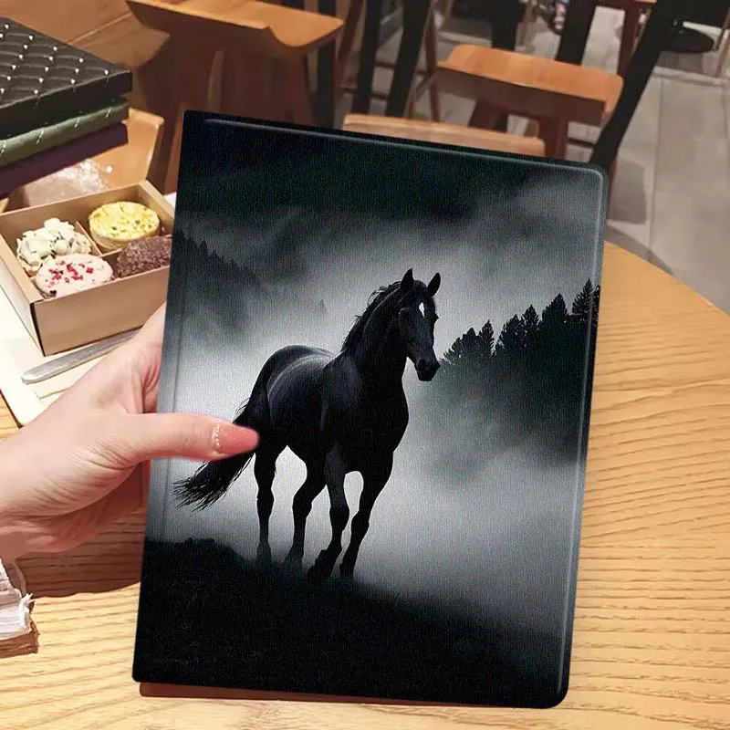 Patrón de arte del caballo oscuro para iPad Pro Mini 1 2 3 4 5 6 7 7ta generación 12,9 10,5 13 11 7,9 8,3 M4 pulgadas funda para tableta - imagen 5