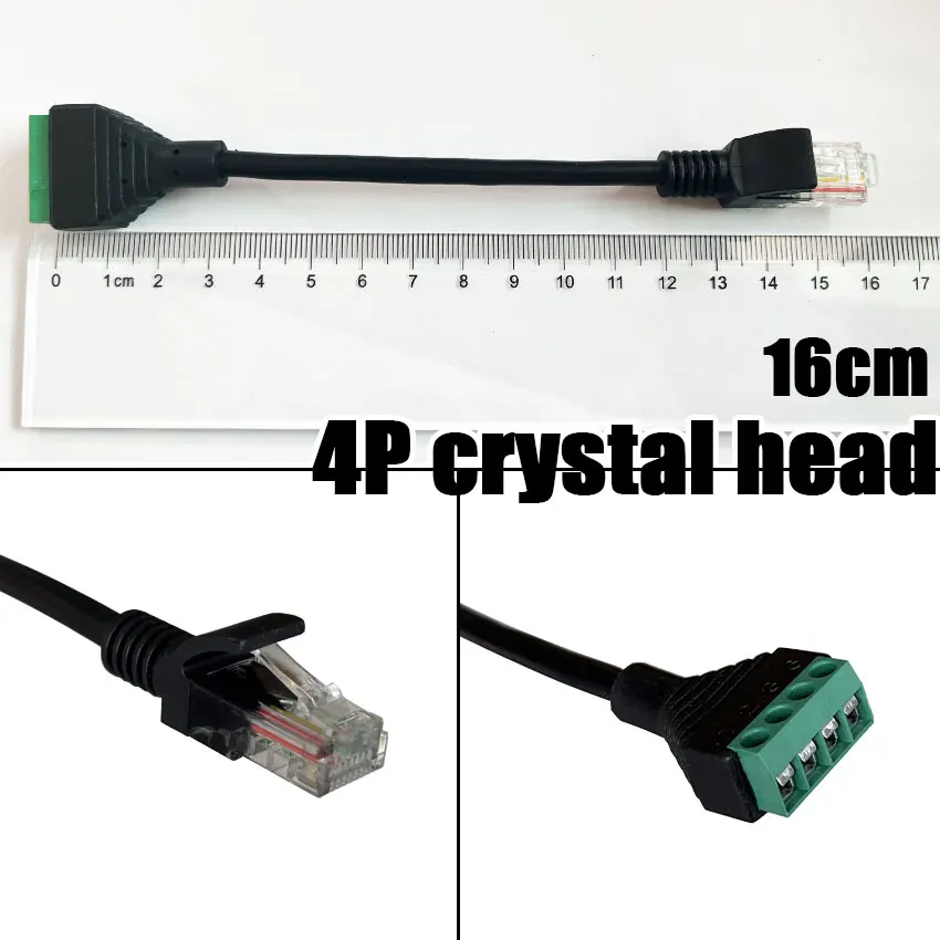 1 Uds RJ45 a 4 pines Terminal RJ45 bloque de terminales hembra bloque de terminales de cabeza de cristal sin presión extremo de bloque de red de cabeza de cristal - imagen 5