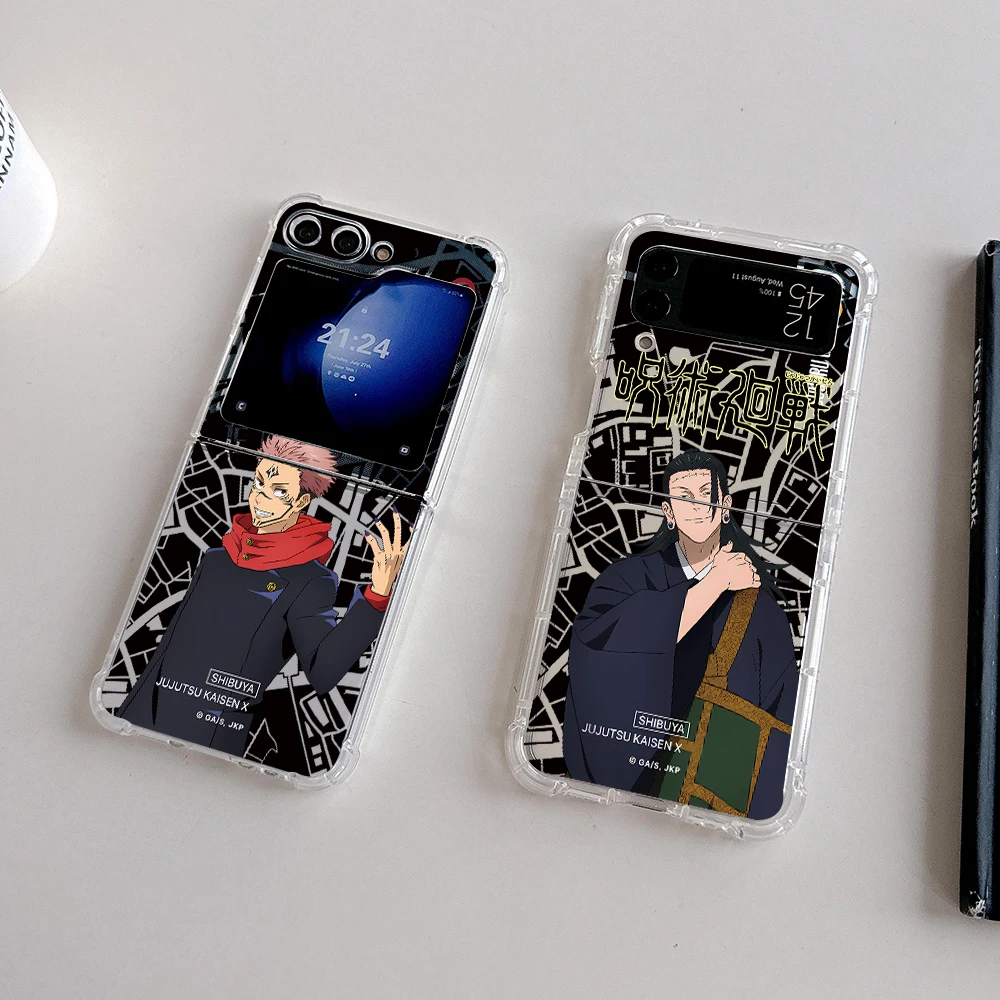 Coque de téléphone Anime Jujutsu Kaimmense, Itadori Yuji, coque arrière anti-chute, coque souple pour Samsung Galaxy Z Flip 3 4 Z Flip 5 6 Z, possède 4 PC 5G - imagen 2