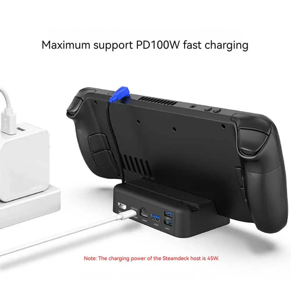 Estación de acoplamiento para consola de juegos Steam Deck, salida de vídeo HDMI 4K @ 60Hz, base de carga rápida para accesorios de juegos Steam Deck - imagen 3