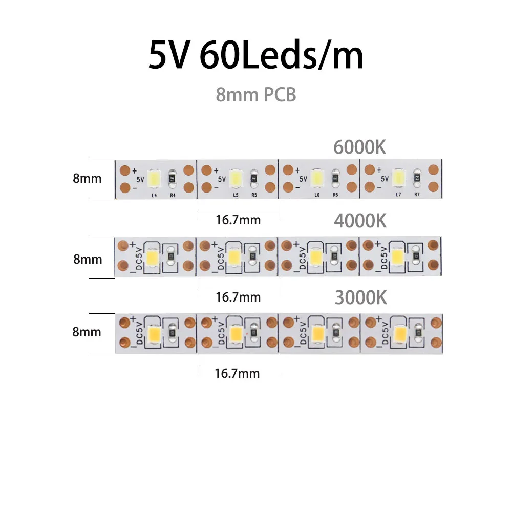 8mm 5V 60LEDS