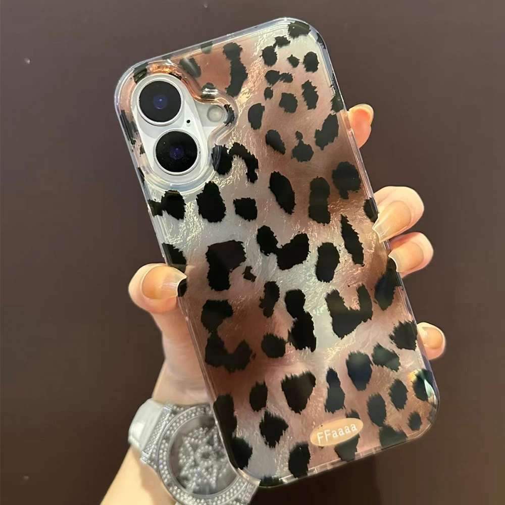 Funda de teléfono INS con estampado de leopardo negro para iphone 17 Air 16 15 14 13 11 12 Pro Max 7 8 Plus X XS XR SE 2022 2020 16e - imagen 3