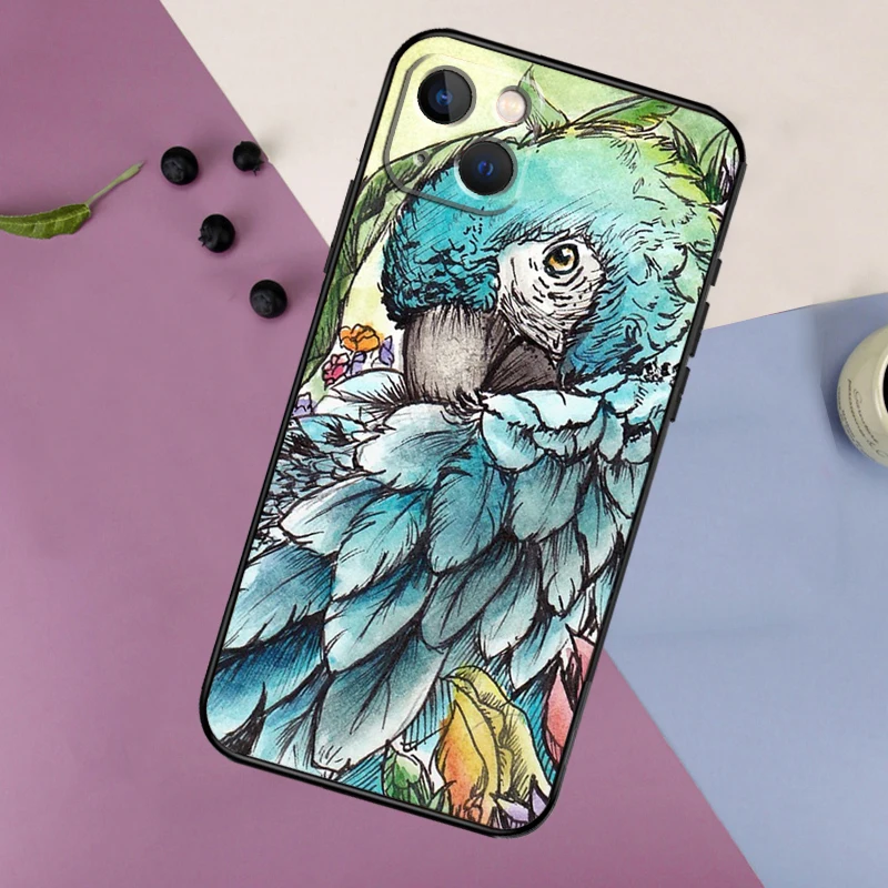 Funda de pájaro loro Animal para iPhone 14, 13, 11, 12, 16, 15 Pro Max, 12, 13 Mini, X, XR, XS MAX, 7, 8, 14, 16, 15 Plus, cubierta trasera - imagen 3
