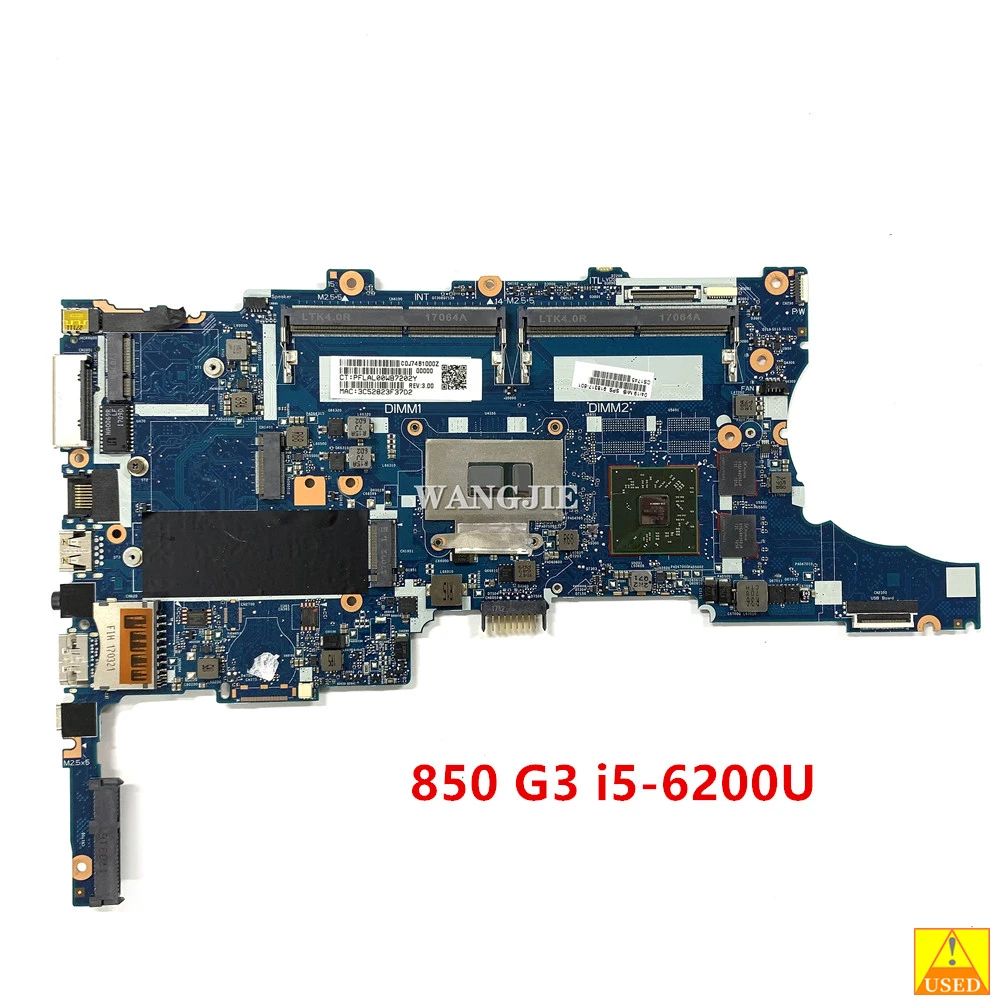 6050A 2892401 Para la placa base del ordenador portátil HP 850 G3 i5-6200U 918317 -601 918317 -001 Procesador de doble núcleo i5-6200U 100% funcionando