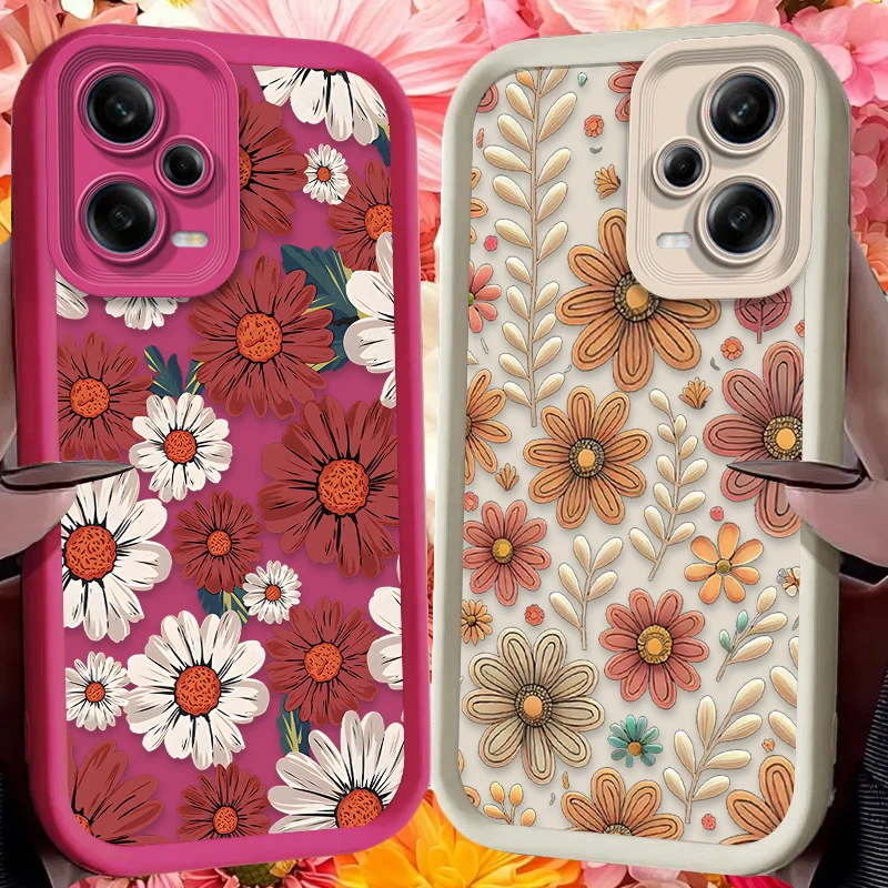 Funda con patrón de flores artísticas para Xiaomi Redmi Note 13 14 12 11 Pro Plus 5G 14S 12S 11S 10S 10 9 Redmi 14C 13C 12C 12 4G